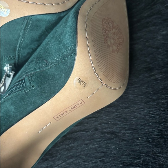 Vince Camuto Sestrind Green Spruce Suede Heeled Bootie - Picture 4 of 8